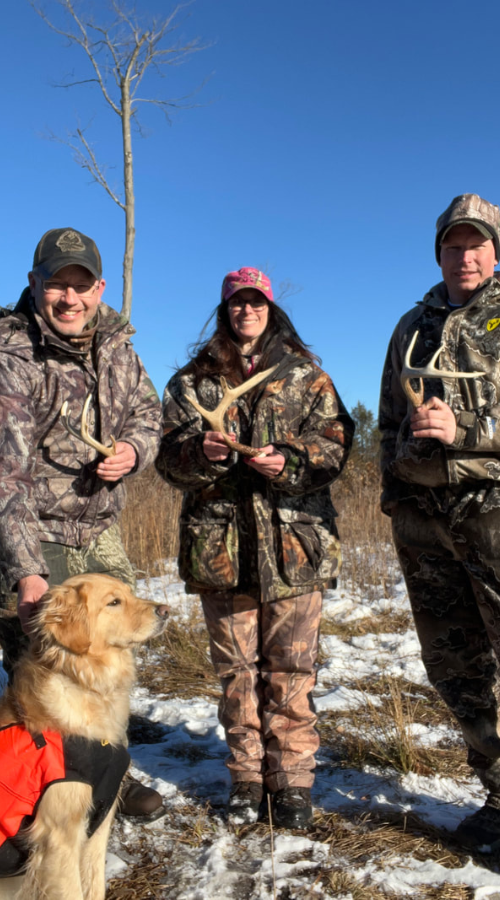 Golden Retriever Dog with a group of people